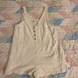 American Eagle Outfitters Cream Sleeveless Romper